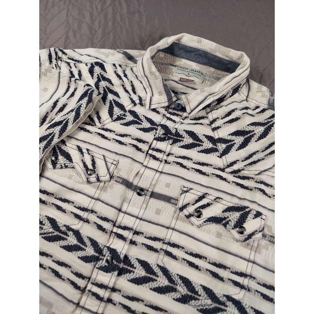 Cody James Pearl Snap Shirt Men’s 2XL Sawtooth Pockets Western Aztec Native EUC